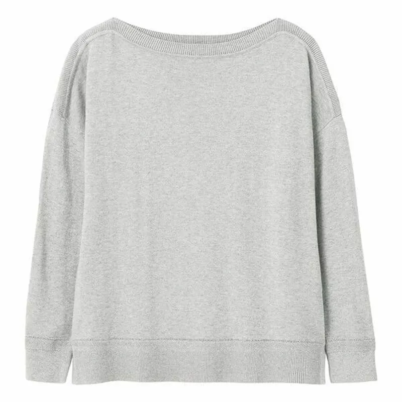 Joules Ladies Vivianna Slash Neck Grey Marl Jumper-3